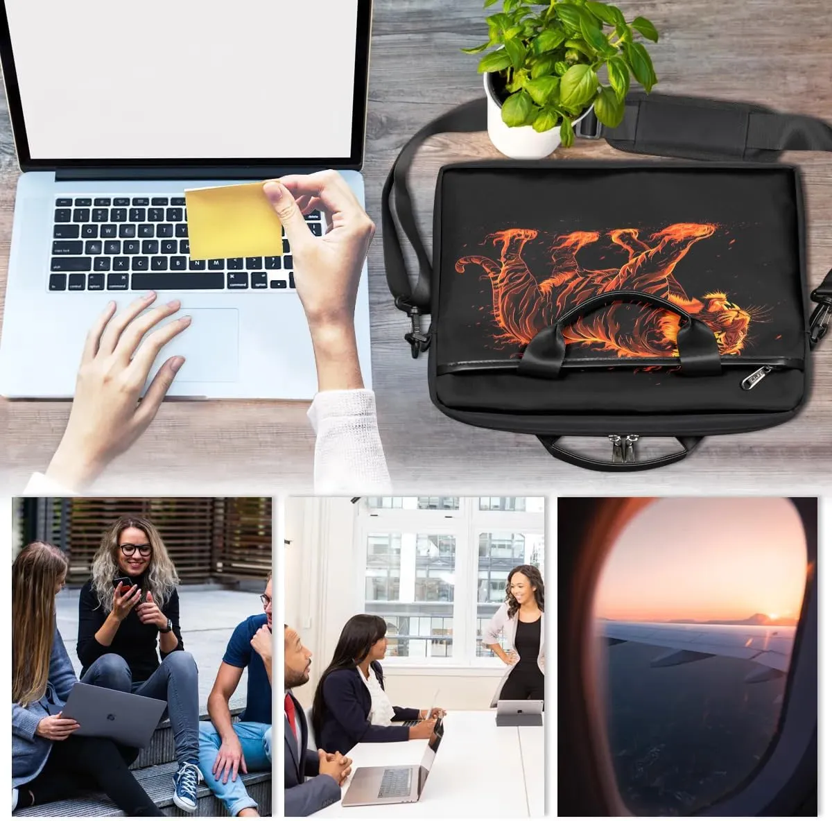 Laptop Shoulder Bag Computer Bag 13-15 Inches Laptop Carrying Case with Shoulder Strap for Women Men