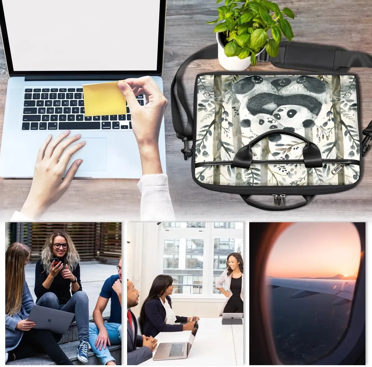 Laptop Shoulder Bag Computer Bag 13-15 Inches Laptop Carrying Case with Shoulder Strap for Women Men