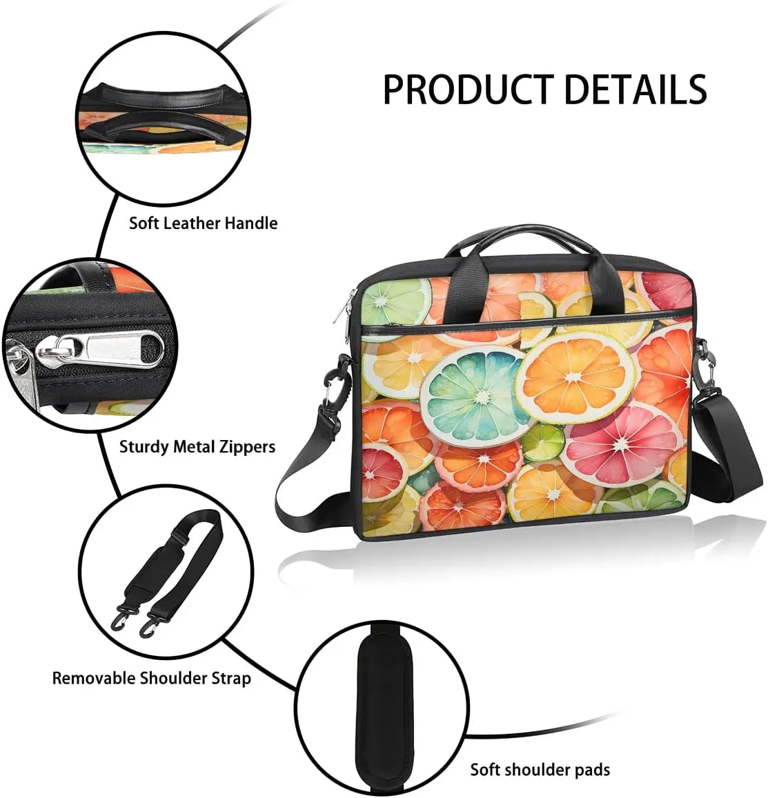 Laptop Shoulder Bag Computer Bag 13-15 Inches Laptop Carrying Case with Shoulder Strap for Women Men
