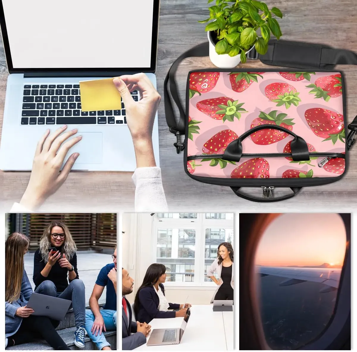 Laptop Shoulder Bag Computer Bag 13-15 Inches Laptop Carrying Case with Shoulder Strap for Women Men