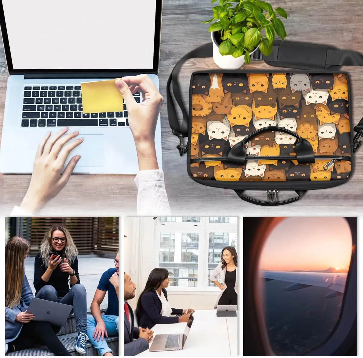 Laptop Shoulder Bag Computer Bag 13-15 Inches Laptop Carrying Case with Shoulder Strap for Women Men