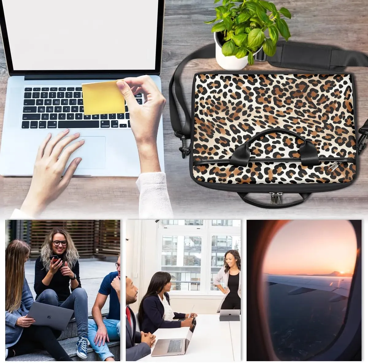 Laptop Shoulder Bag Computer Bag 13-15 Inches Laptop Carrying Case with Shoulder Strap for Women Men