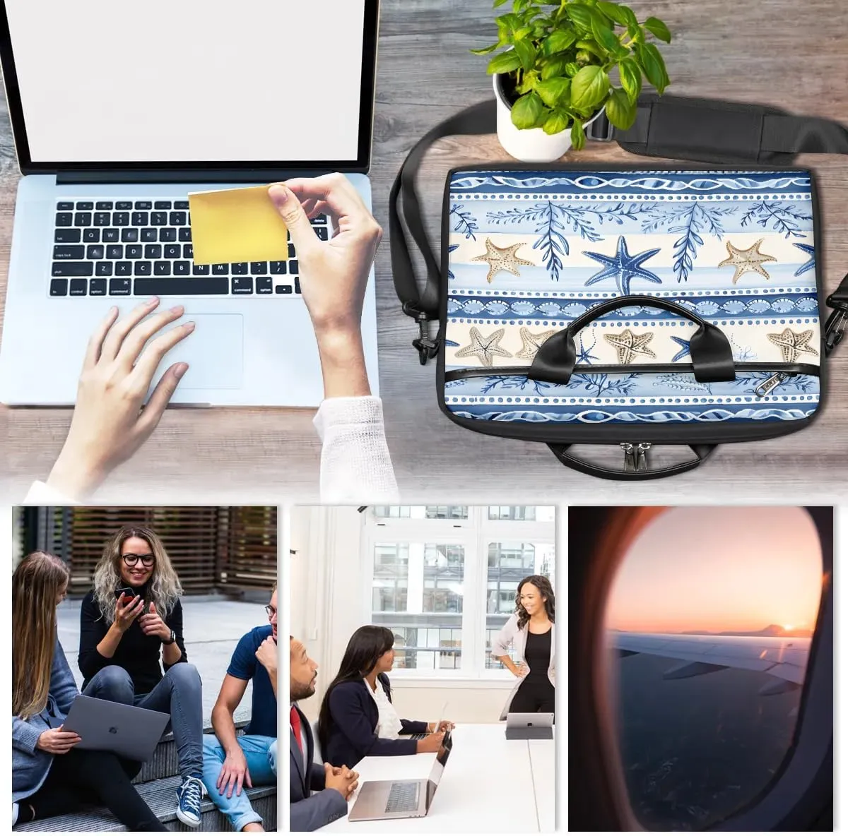 Laptop Shoulder Bag Computer Bag 13-15 Inches Laptop Carrying Case with Shoulder Strap for Women Men