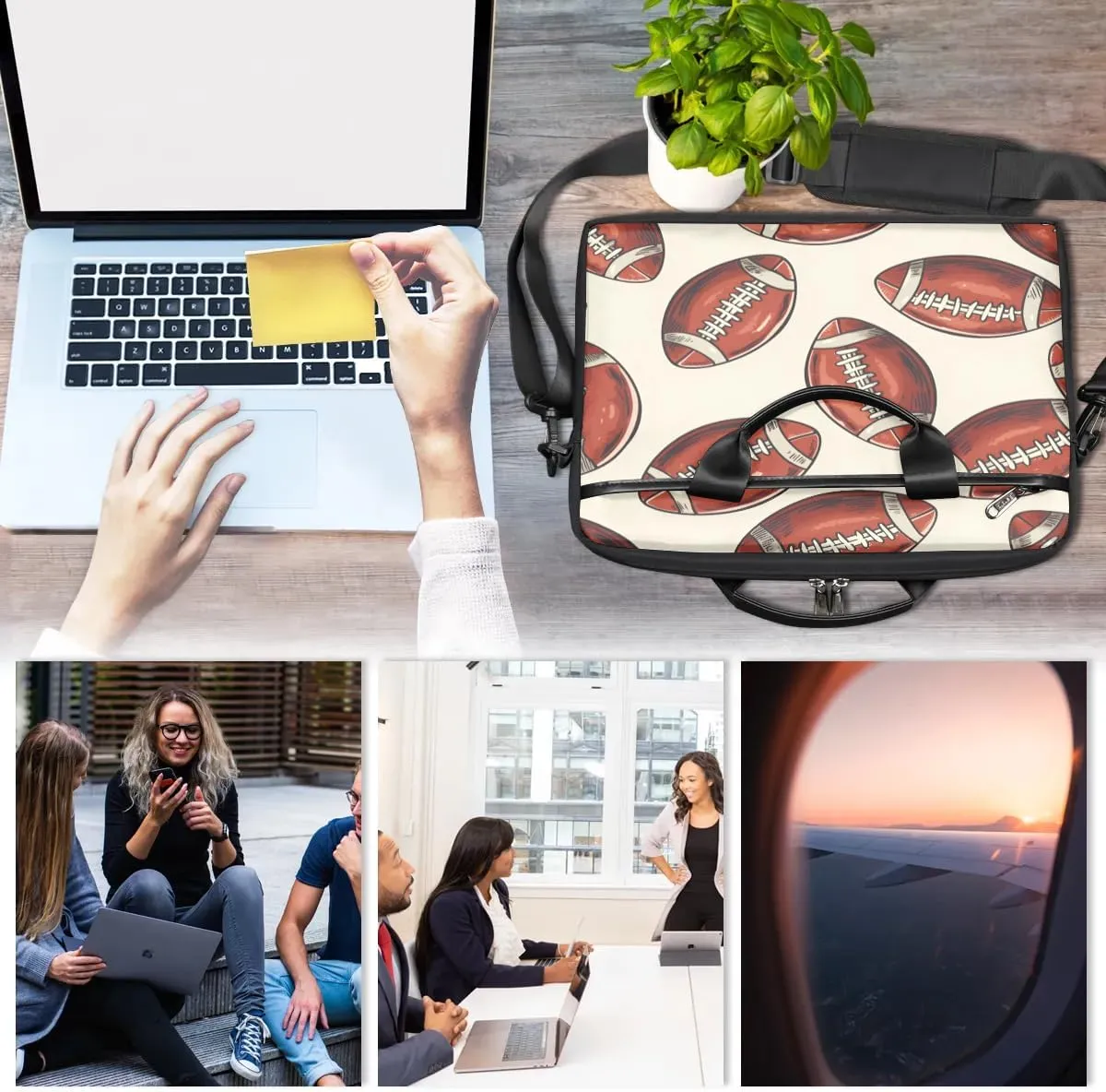 Laptop Shoulder Bag Computer Bag 13-15 Inches Laptop Carrying Case with Shoulder Strap for Women Men