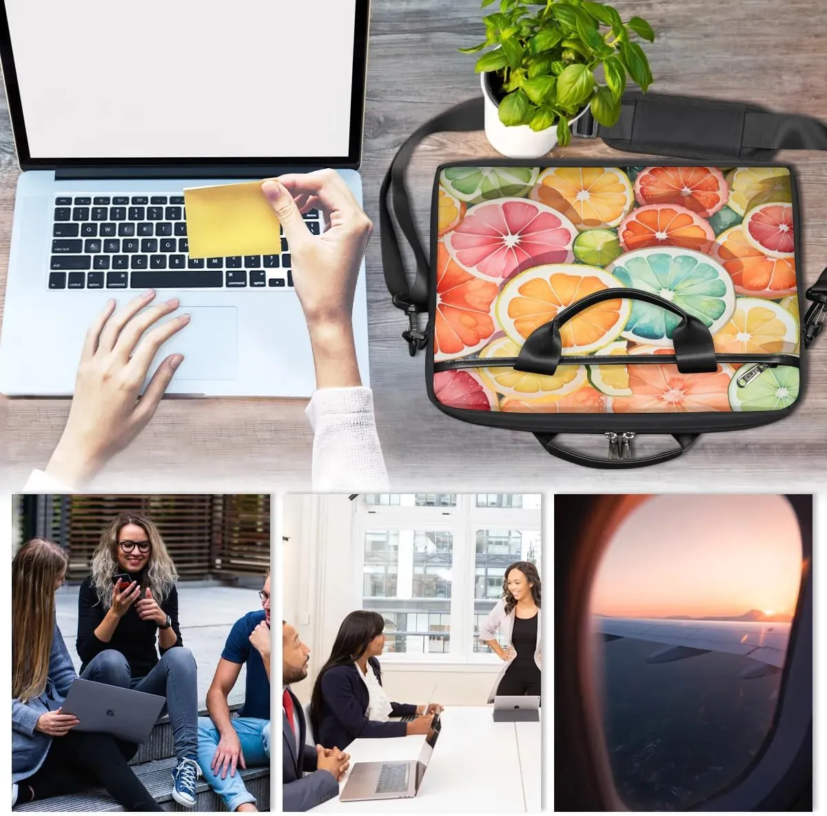Laptop Shoulder Bag Computer Bag 13-15 Inches Laptop Carrying Case with Shoulder Strap for Women Men
