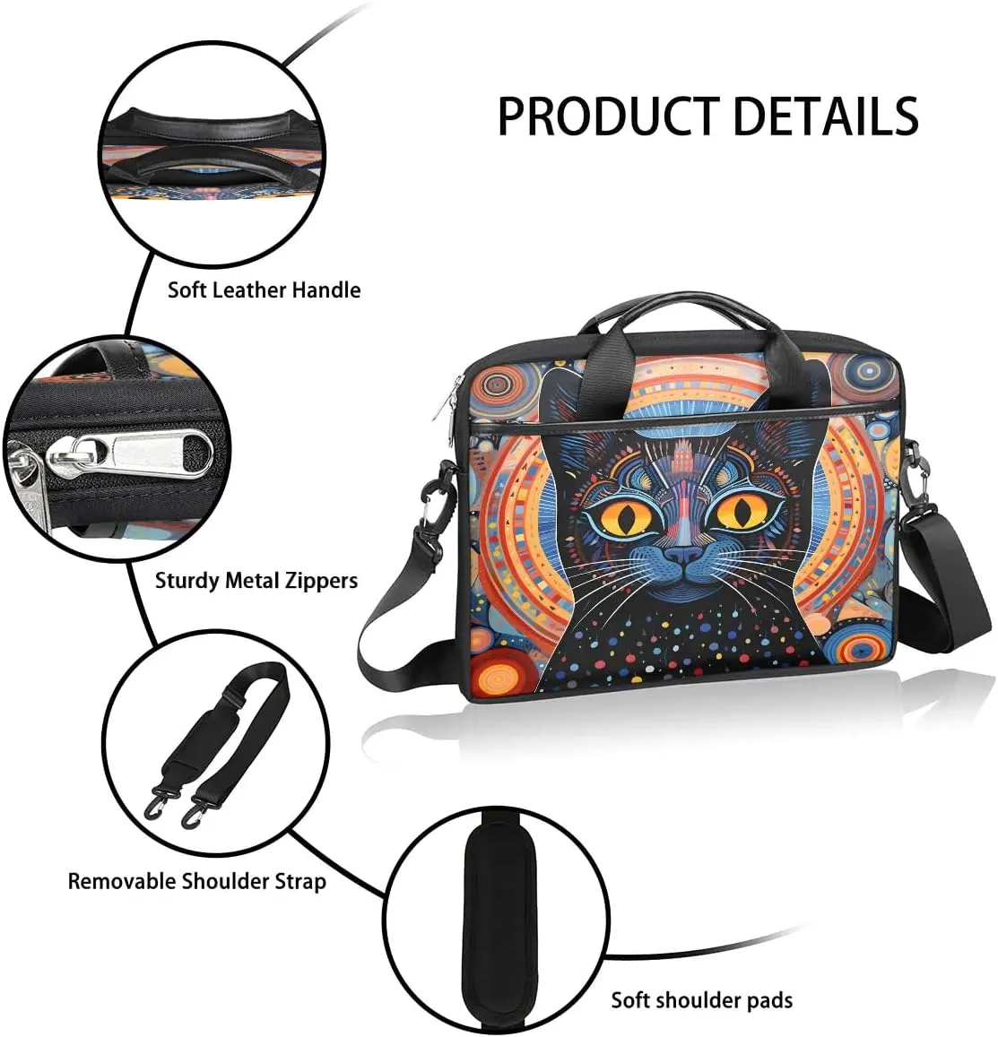 Laptop Shoulder Bag Computer Bag 13-15 Inches Laptop Carrying Case with Shoulder Strap for Women Men