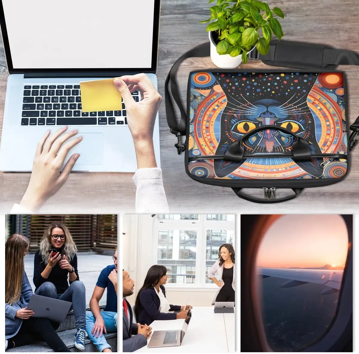 Laptop Shoulder Bag Computer Bag 13-15 Inches Laptop Carrying Case with Shoulder Strap for Women Men