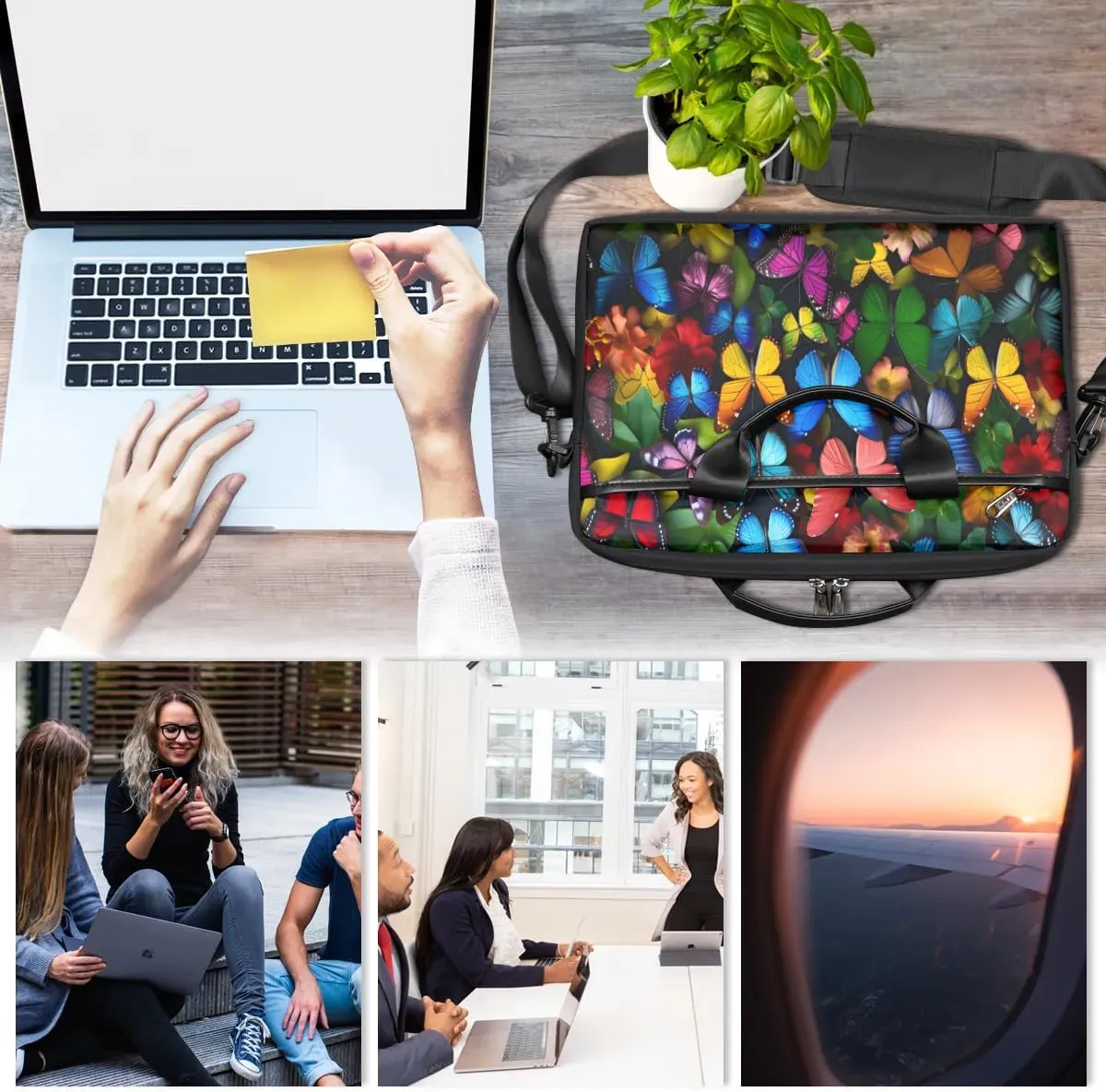 Laptop Shoulder Bag Computer Bag 13-15 Inches Laptop Carrying Case with Shoulder Strap for Women Men