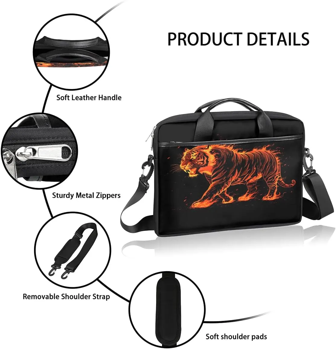 Laptop Shoulder Bag Computer Bag 13-15 Inches Laptop Carrying Case with Shoulder Strap for Women Men