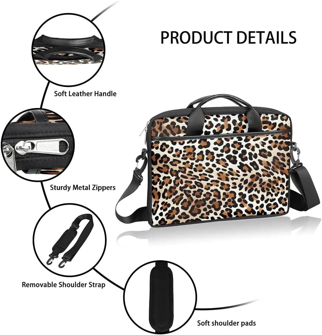 Laptop Shoulder Bag Computer Bag 13-15 Inches Laptop Carrying Case with Shoulder Strap for Women Men