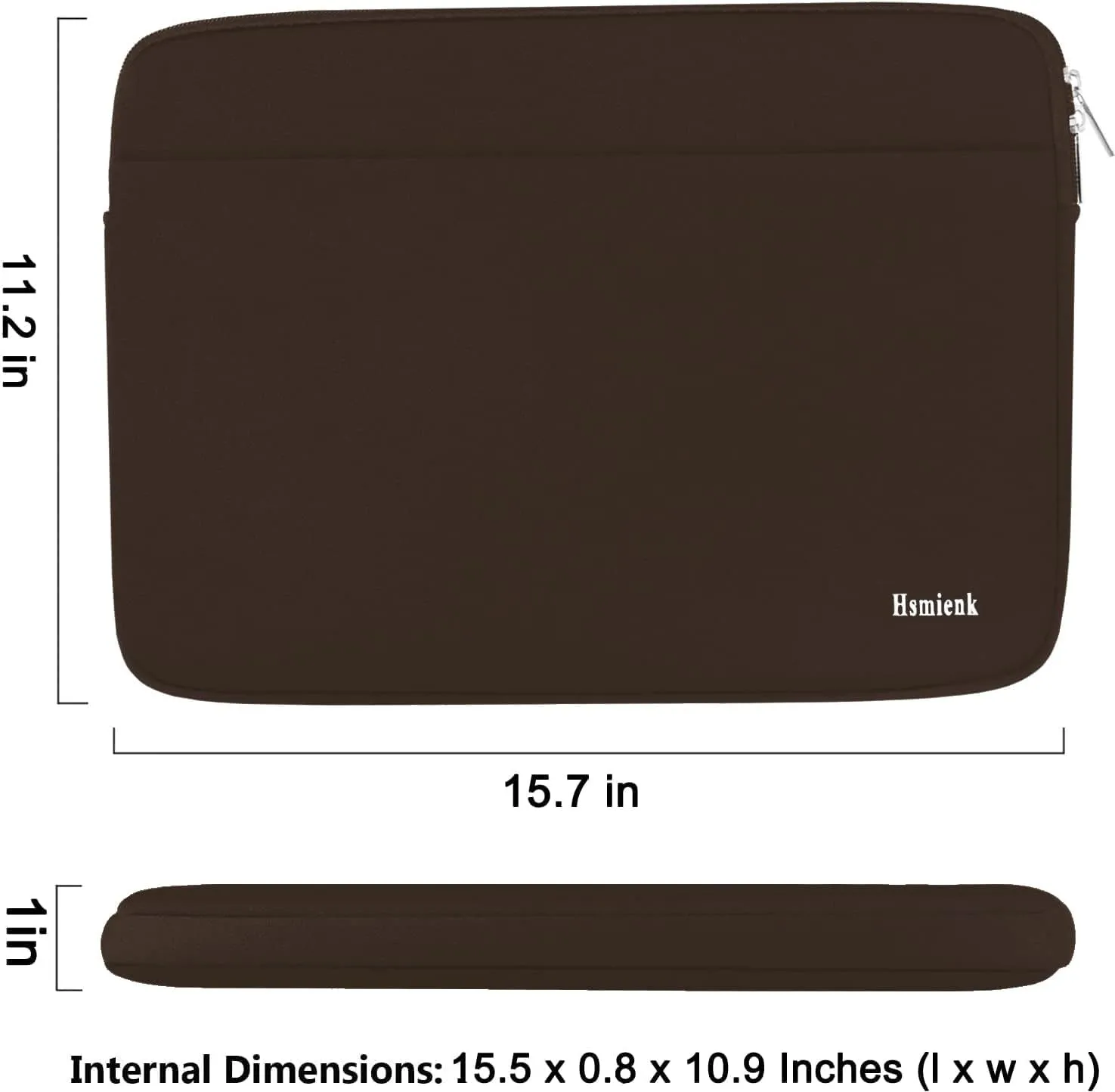 Laptop Sleeve Bag 15.6 inch, Shockproof Protective Notebook Case with Accessory Pocket, Briefcase Carrying Laptop Sleeve for 15.6" HP, ASUS, Dell, Lenovo, Acer -Coffee