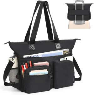 Laptop Tote Bag for Women, 15.6 inch Laptop Bag, Large Capacity Teacher Tote Bag, Lightweight Work Bags for Women with Multi Pockets, Computer Messenger Shoulder Bag Handbag Business Office Work Bag