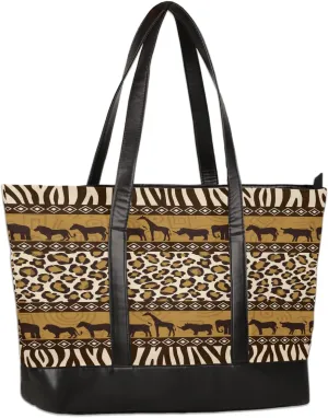 Laptop Tote Bag for Women 15.6 inch Leopard Cheetah Computer Briefcase Leather Shoulder Bag Handbag