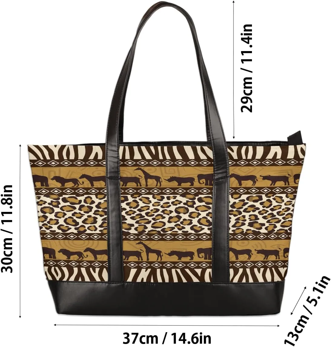 Laptop Tote Bag for Women 15.6 inch Leopard Cheetah Computer Briefcase Leather Shoulder Bag Handbag