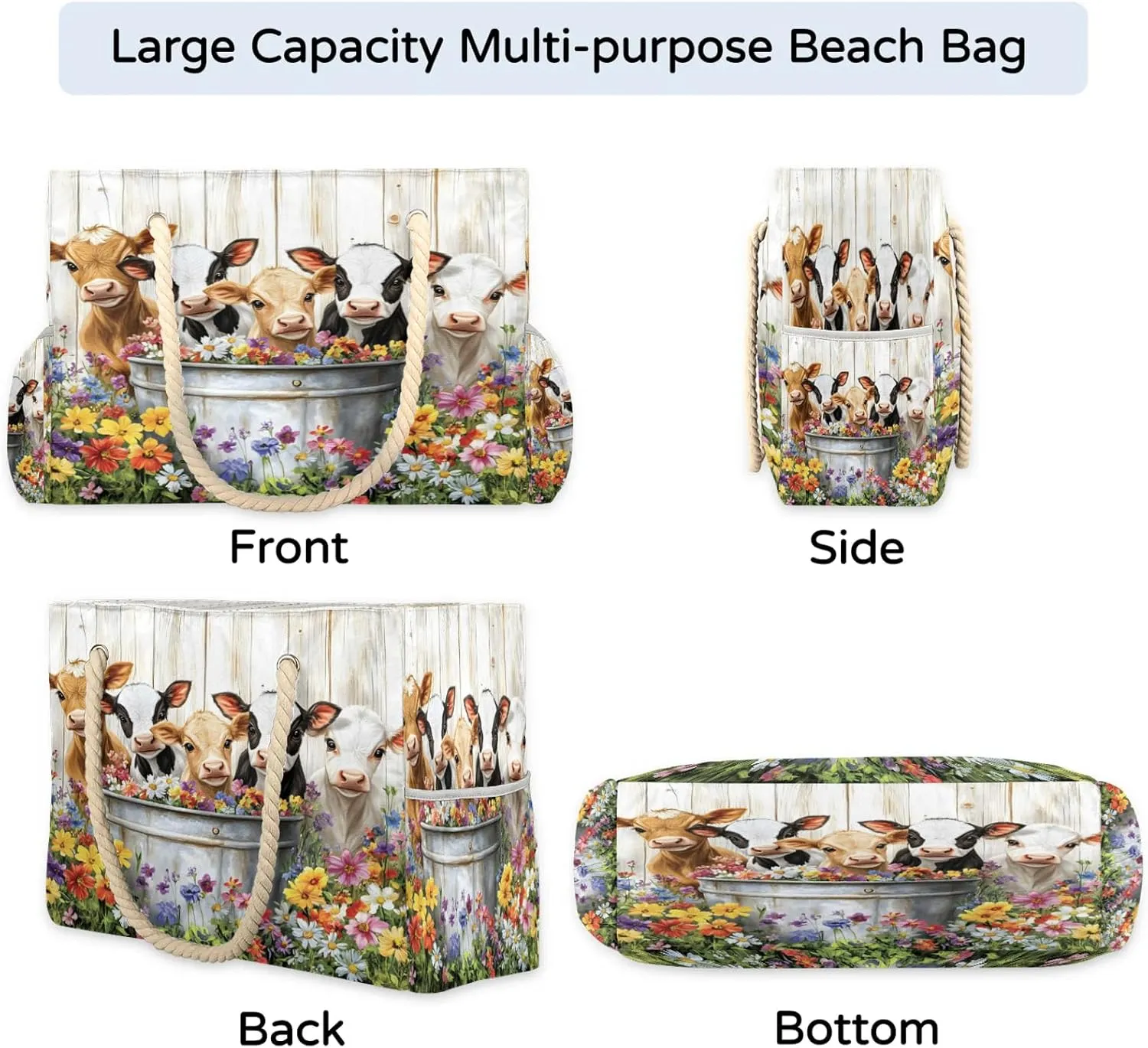 Large Beach Bags for Women with Zipper Beach Tote Bag Waterproof Sandproof Gym Swim Pool Grocery Travel Bag