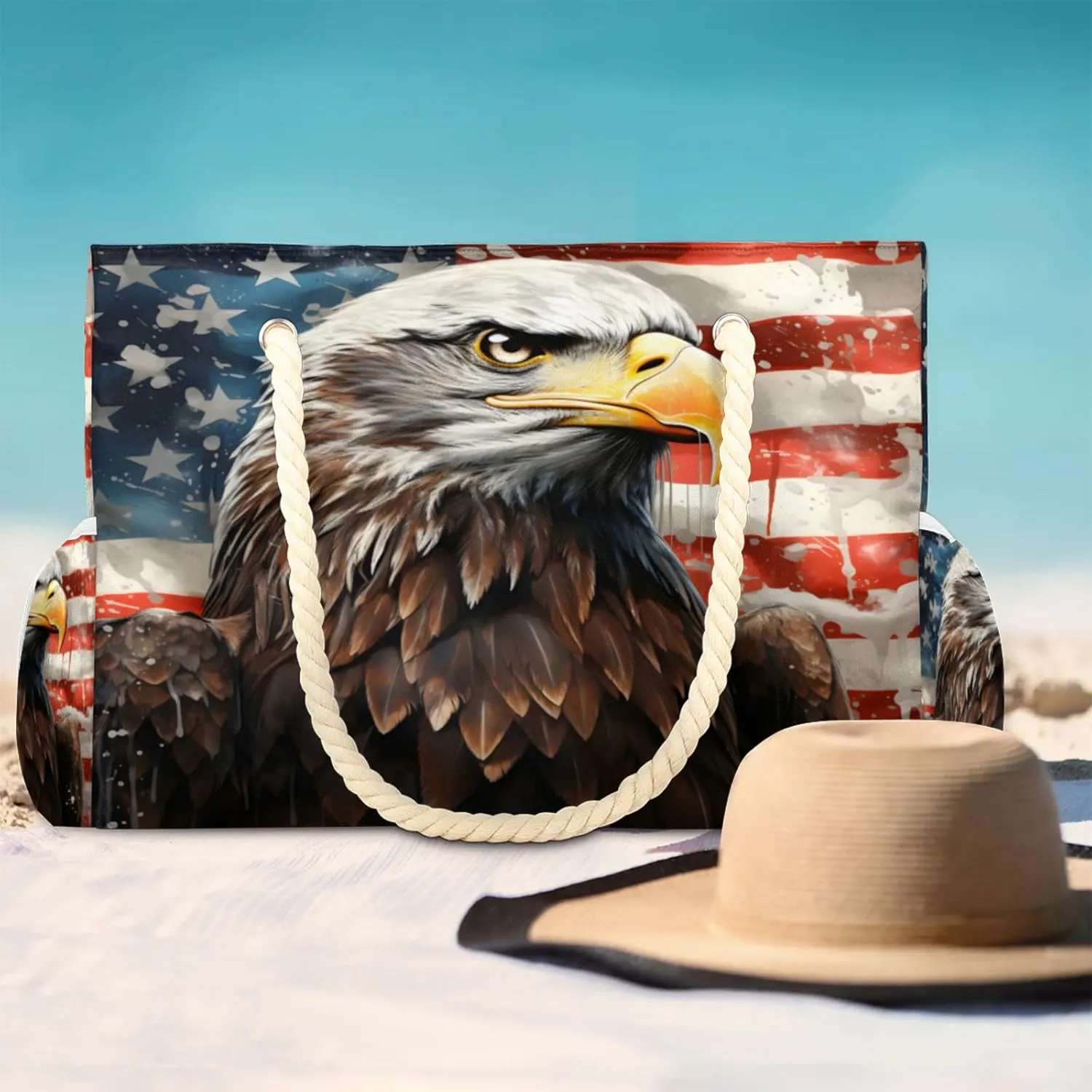 Large Beach Tote Bags with Zipper, Beach Bag for Women, Waterproof Sandproof Pool Swim Bags, Travel Tote Bag