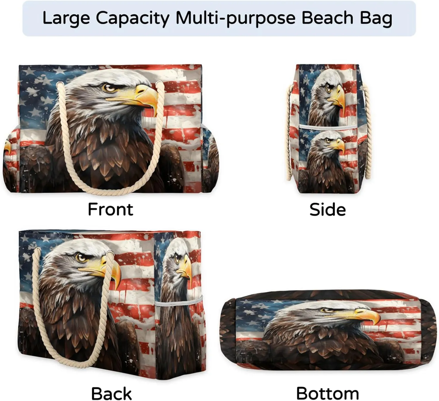 Large Beach Tote Bags with Zipper, Beach Bag for Women, Waterproof Sandproof Pool Swim Bags, Travel Tote Bag