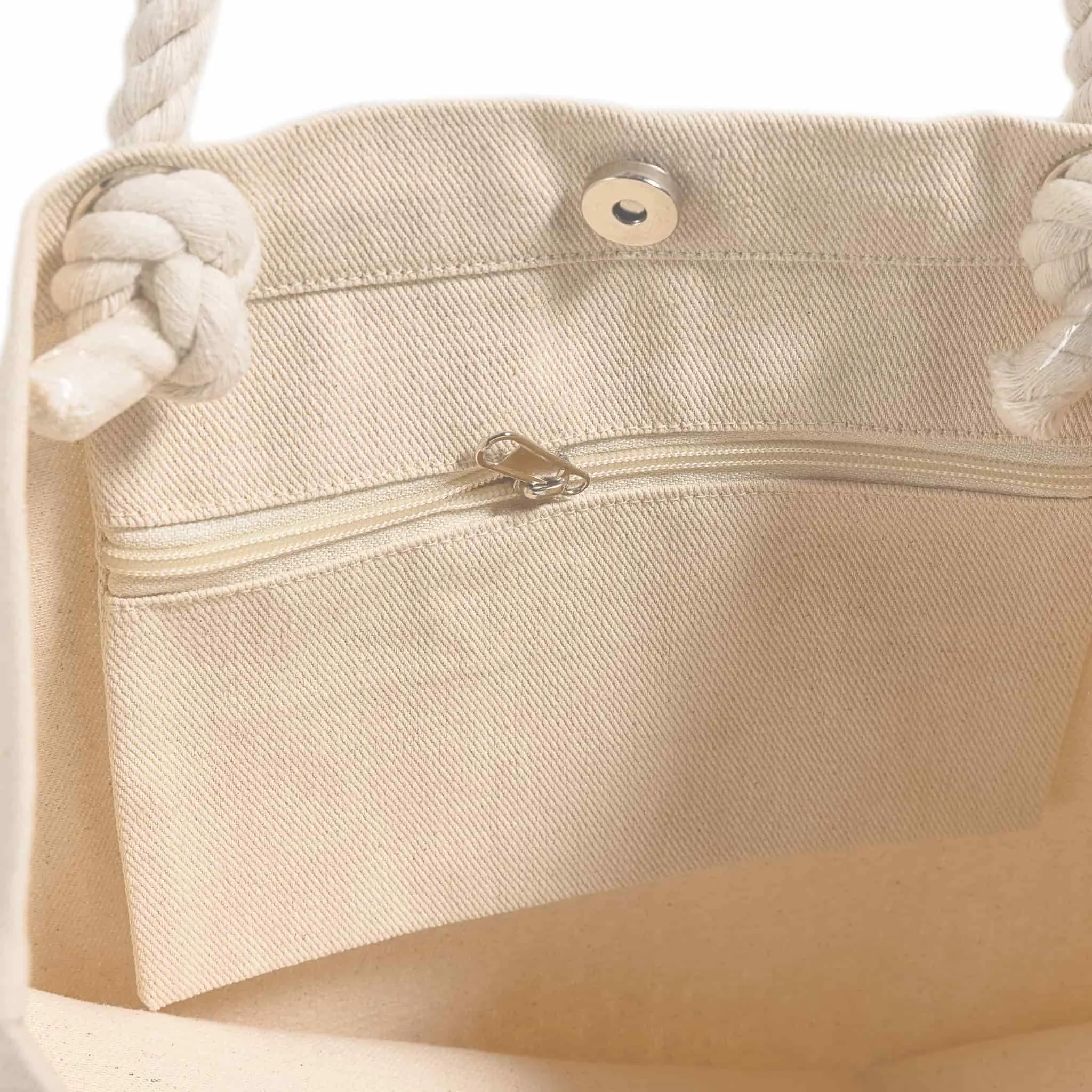 Large Canvas Beach Tote Bag with Fancy Rope Handles- RP260