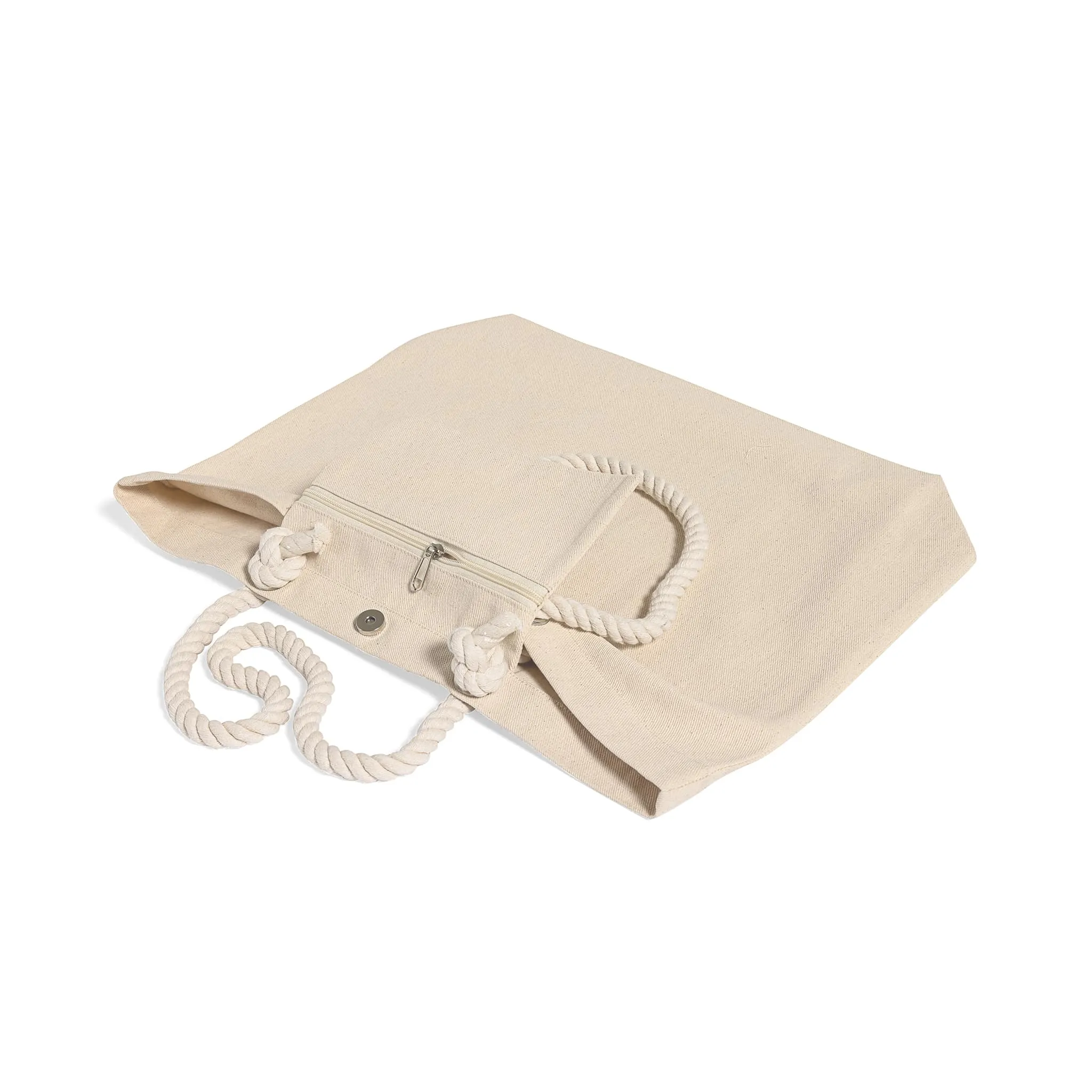 Large Canvas Beach Tote Bag with Fancy Rope Handles- RP260