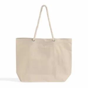 Large Canvas Beach Tote Bag with Fancy Rope Handles- RP260