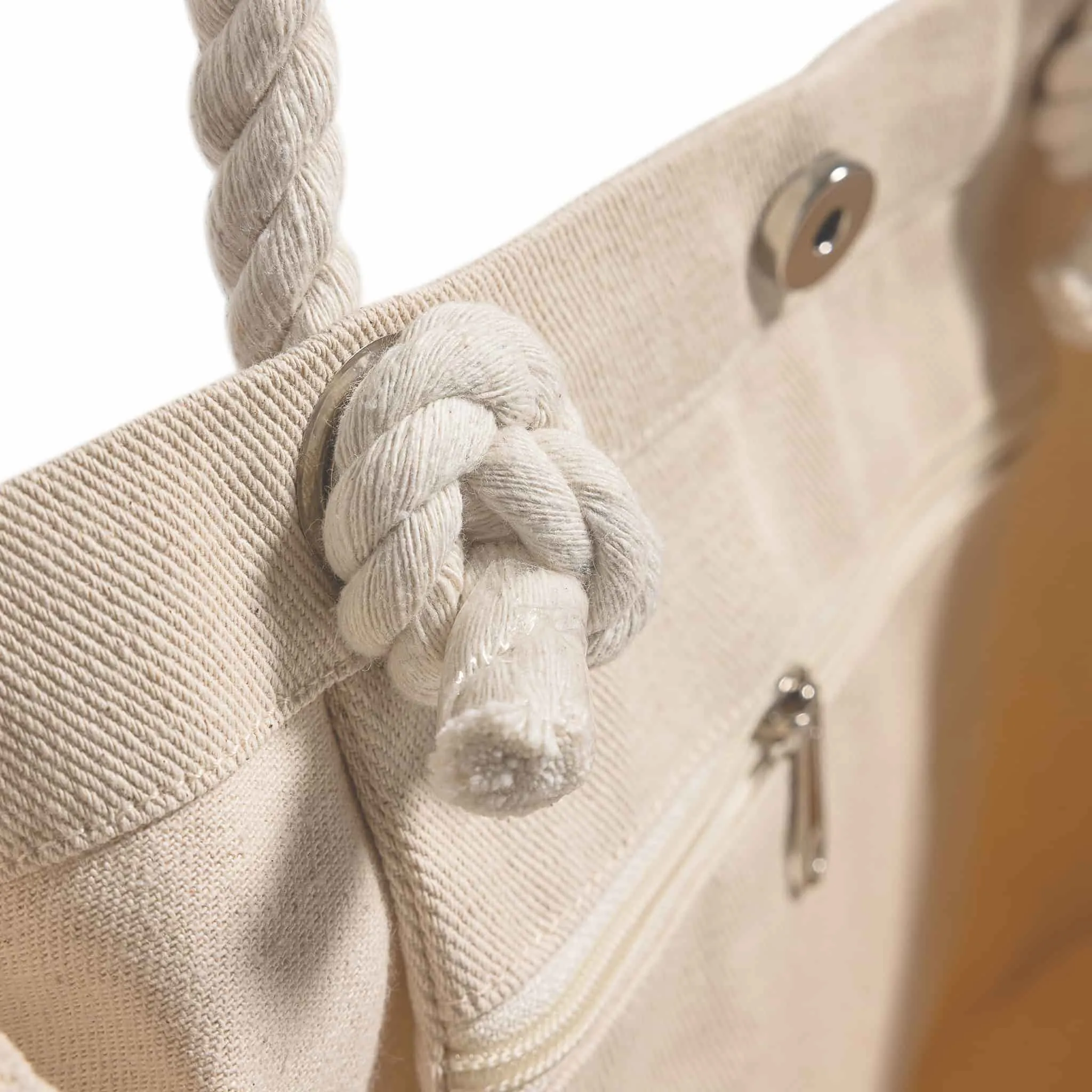 Large Canvas Beach Tote Bag with Fancy Rope Handles- RP260