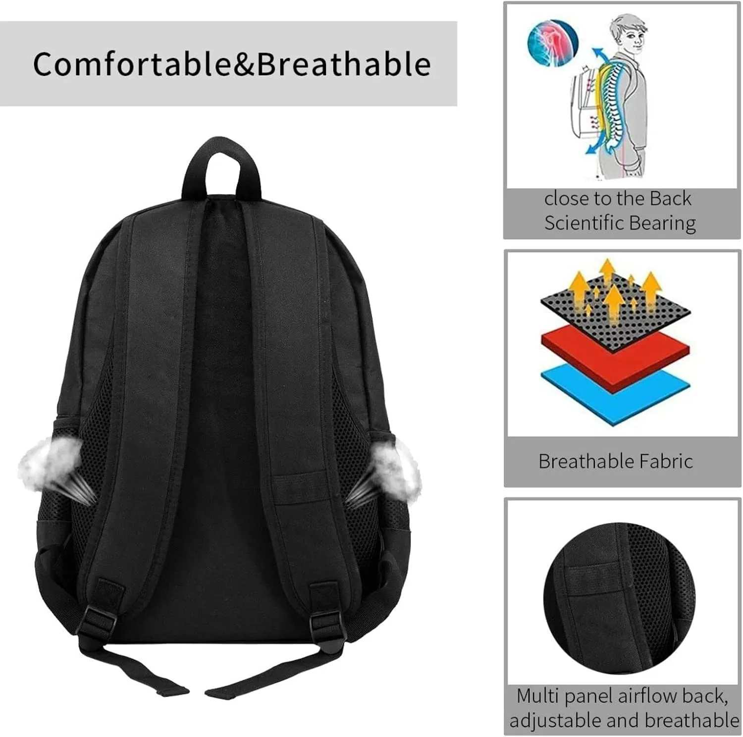 Large Capacity Leisure Travel Backpack Adjustable Strap Suitable Work Outdoor Sport for Woman Man Yellow Pollen Flower