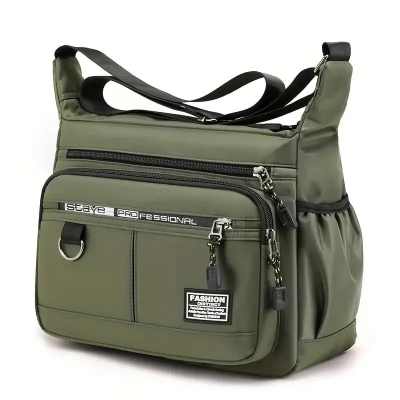 Large-Capacity Men'S Backpack Shoulder Bag Waterproof Wear-Resistant Backpack Multi-Pocket Business Casual Men'S Messenger Bag