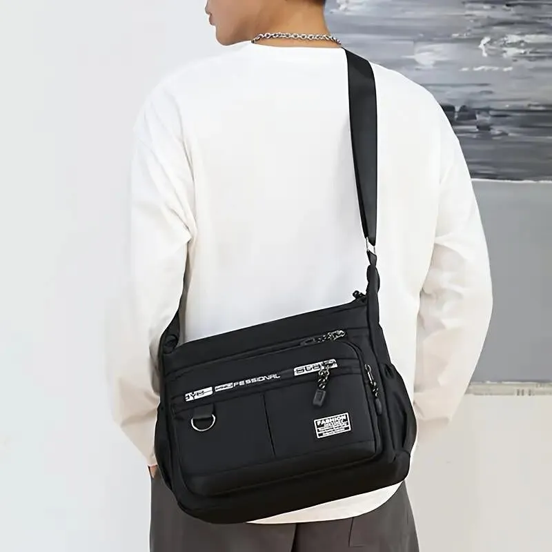 Large-Capacity Men'S Backpack Shoulder Bag Waterproof Wear-Resistant Backpack Multi-Pocket Business Casual Men'S Messenger Bag