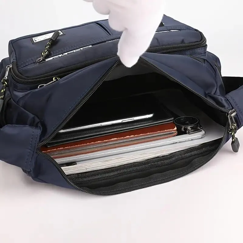 Large-Capacity Men'S Backpack Shoulder Bag Waterproof Wear-Resistant Backpack Multi-Pocket Business Casual Men'S Messenger Bag