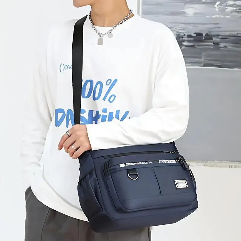 Large-Capacity Men'S Backpack Shoulder Bag Waterproof Wear-Resistant Backpack Multi-Pocket Business Casual Men'S Messenger Bag