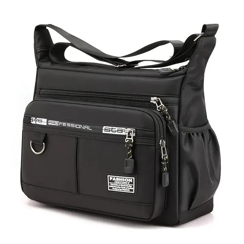 Large-Capacity Men'S Backpack Shoulder Bag Waterproof Wear-Resistant Backpack Multi-Pocket Business Casual Men'S Messenger Bag