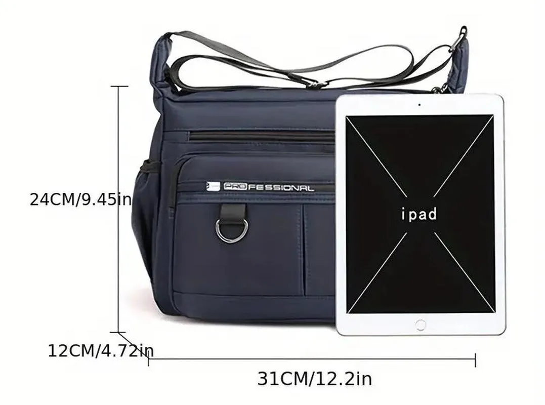 Large-Capacity Men'S Backpack Shoulder Bag Waterproof Wear-Resistant Backpack Multi-Pocket Business Casual Men'S Messenger Bag