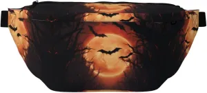 Large Fanny Packs for Women Men Cross Body - Bat Sun Forest Path Travel Crossbody Bags for Women Trendy, Waist Bag for WomenBelt Bag for Women Men Crossbody With Adjustable Strap