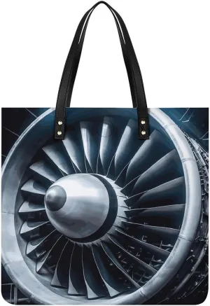 Large Grocery Bags Beach Tote Jet Engine Bag for Women Shoulder Bag for Travel Work Handbag