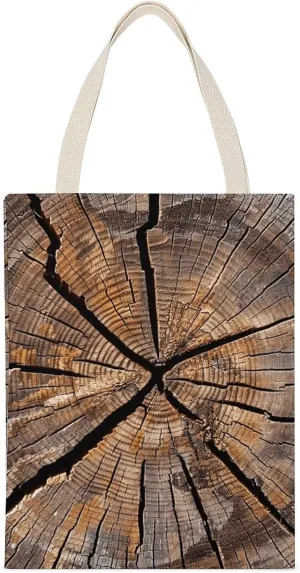 Large Grocery Bags Beach Tote Tree Stump Wood Grain Shopping Bag for Women Shoulder Bag for Travel Work Handbag