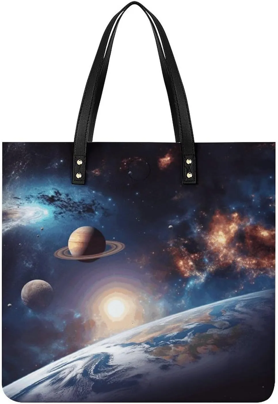 Large Grocery Bags Beach Tote Universe Galaxy Outer Space Bag for Women Shoulder Bag for Travel Work Handbag