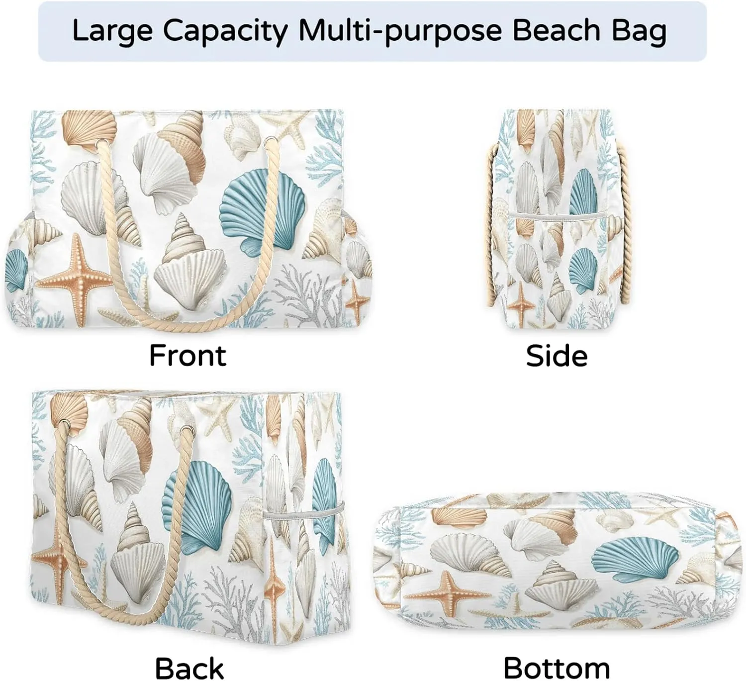 Large Tote Beach Bags for Women with Zipper Waterproof Sandproof Gym Swim Pool Grocery Travel Bag