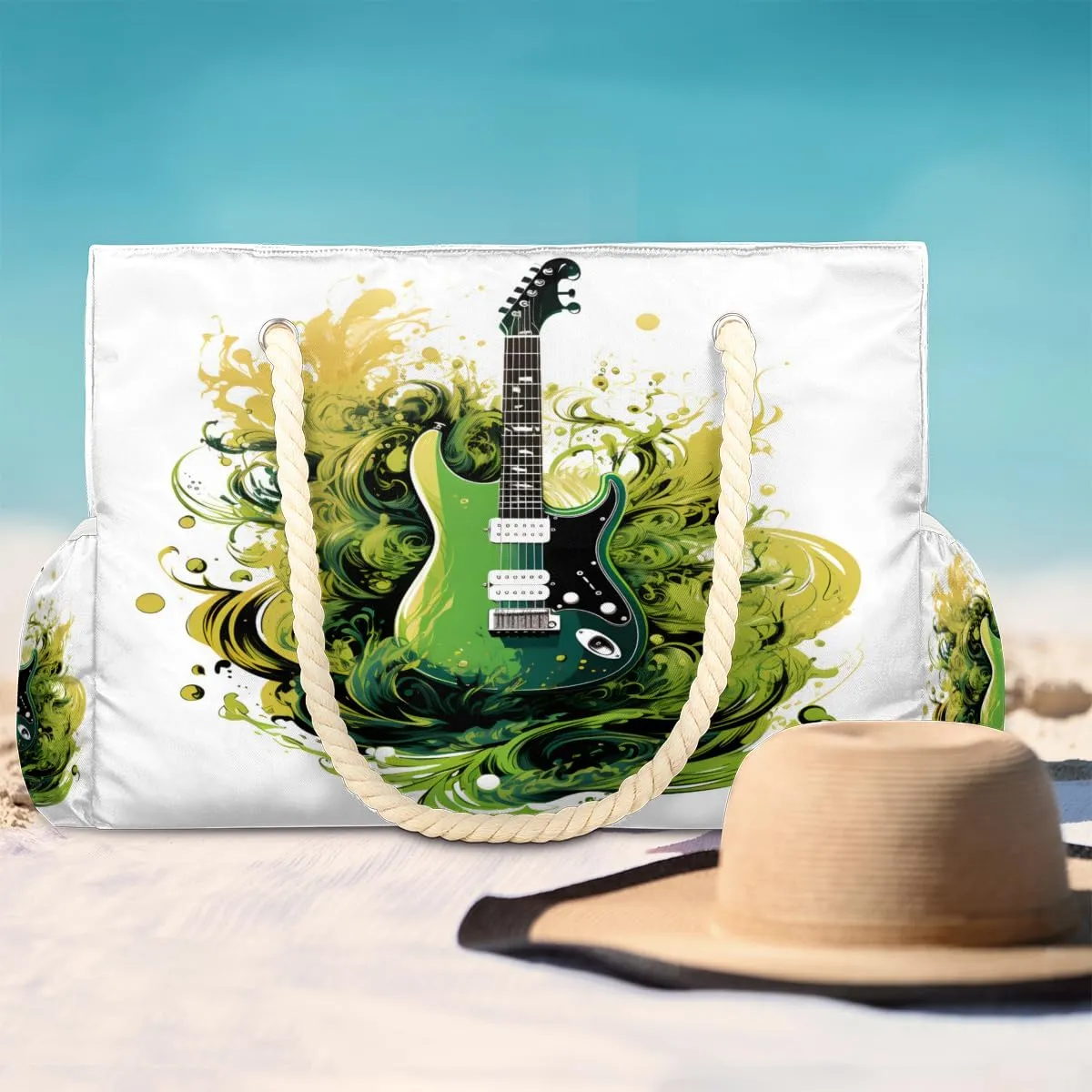 Large Tote Beach Bags for Women with Zipper Waterproof Sandproof Swim Pool Grocery Gym Travel Bag