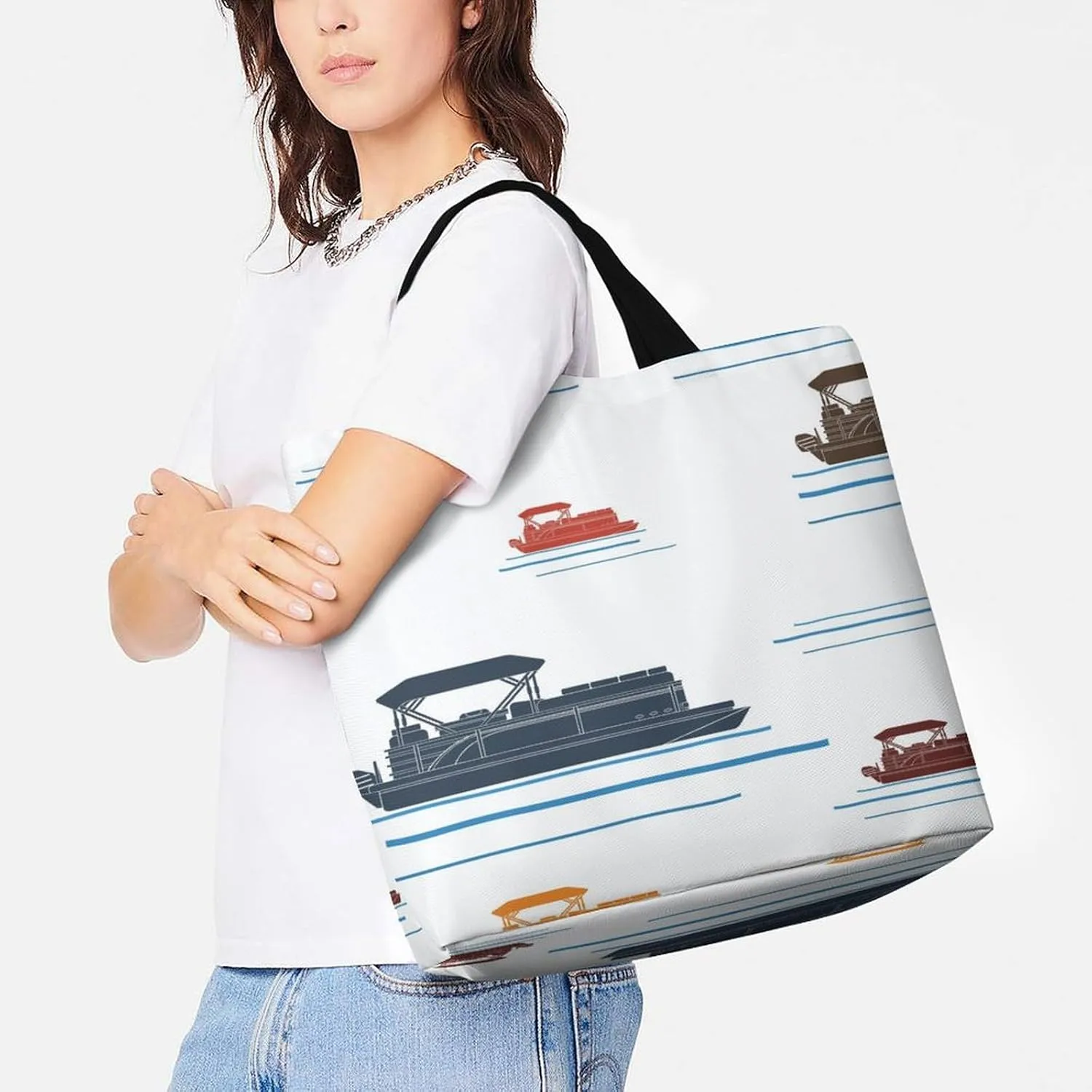 Large Tote Top Handle Bag, Shopping Handbag Big Polyester Shoulder Hand Bags