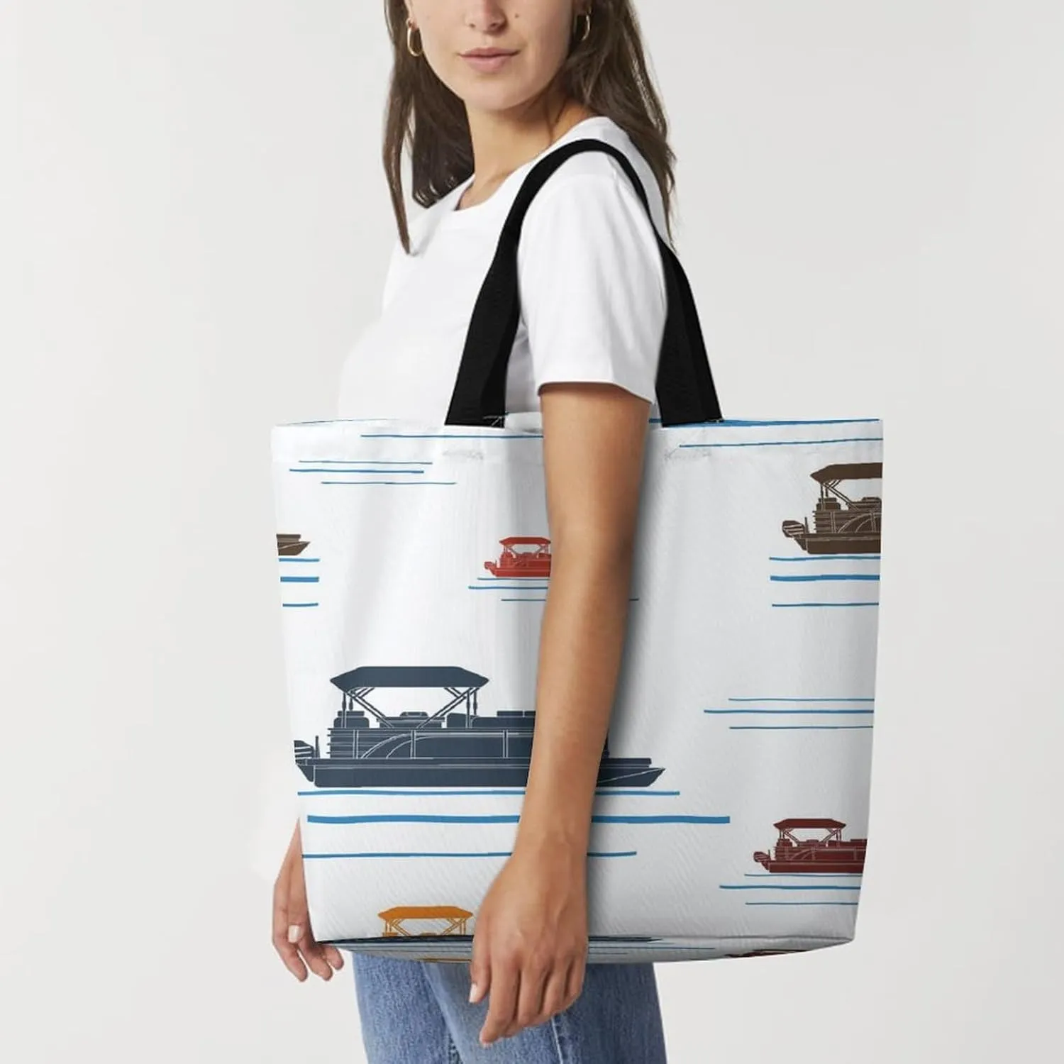 Large Tote Top Handle Bag, Shopping Handbag Big Polyester Shoulder Hand Bags