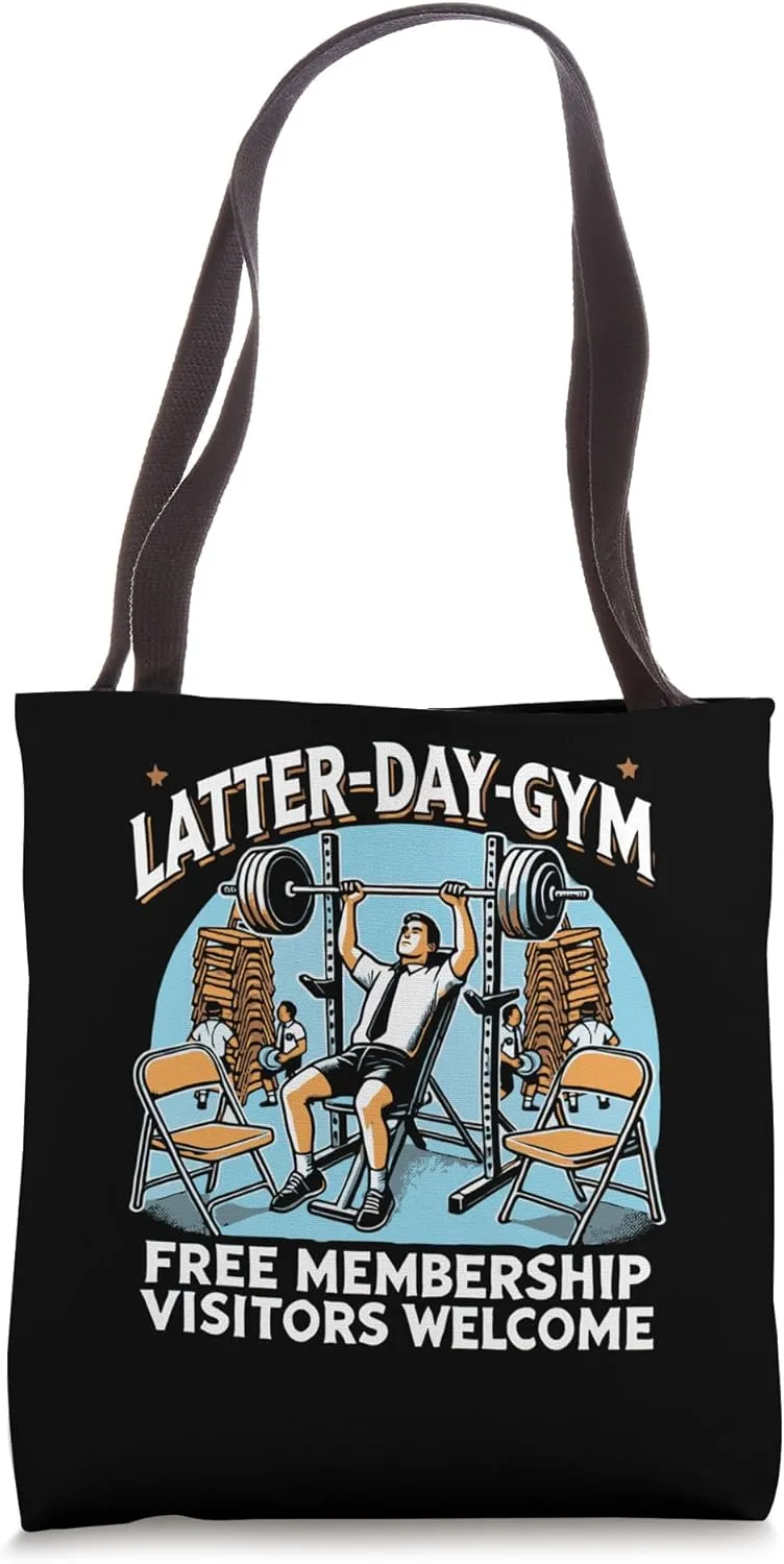 Latter-Day Gym Missionary LDS Church Funny Mormon Tote Bag