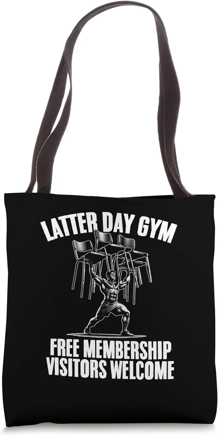 Latter-Day Gym Missionary LDS Church Funny Mormon Tote Bag