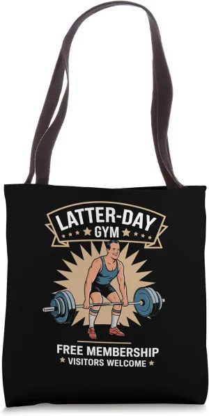 Latter-Day Gym Missionary LDS Church Funny Mormon Tote Bag