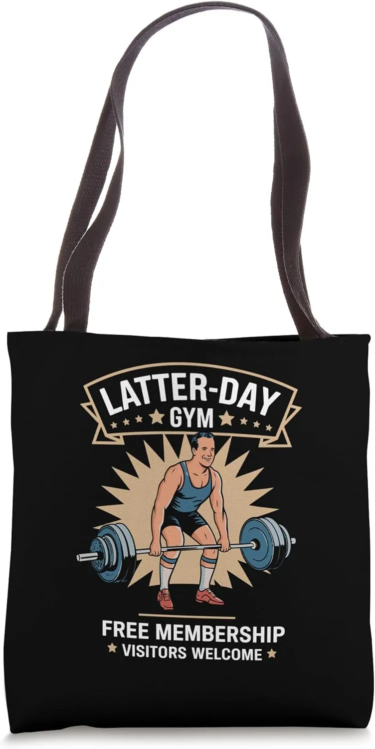Latter-Day Gym Missionary LDS Church Funny Mormon Tote Bag