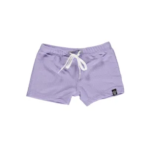 Lavender Ribbed Swimsuit - Long Sleeve