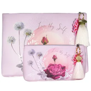Lavender Rose Tassel Pouch-Large