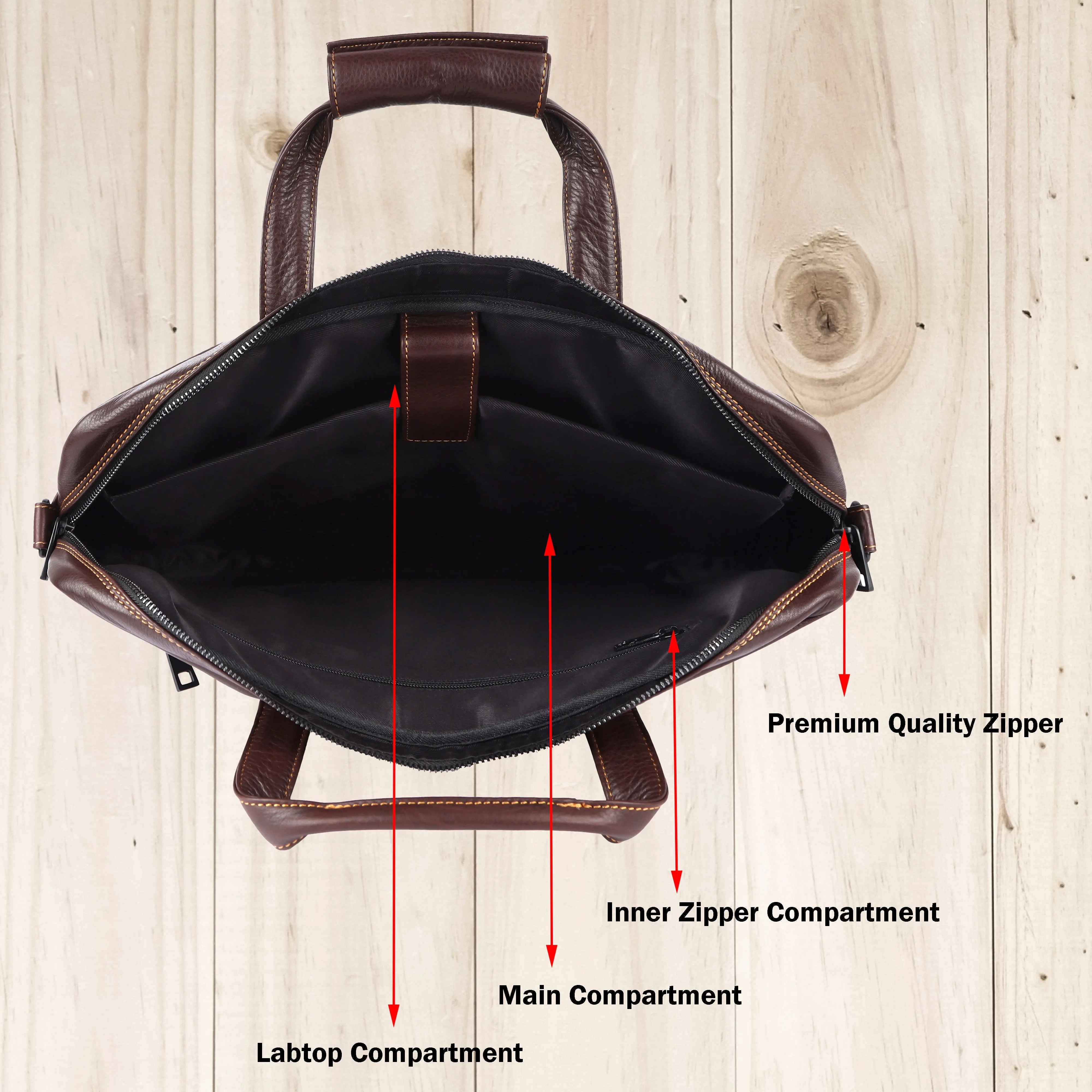 Laveri Genuine Leather Office Laptop Bag