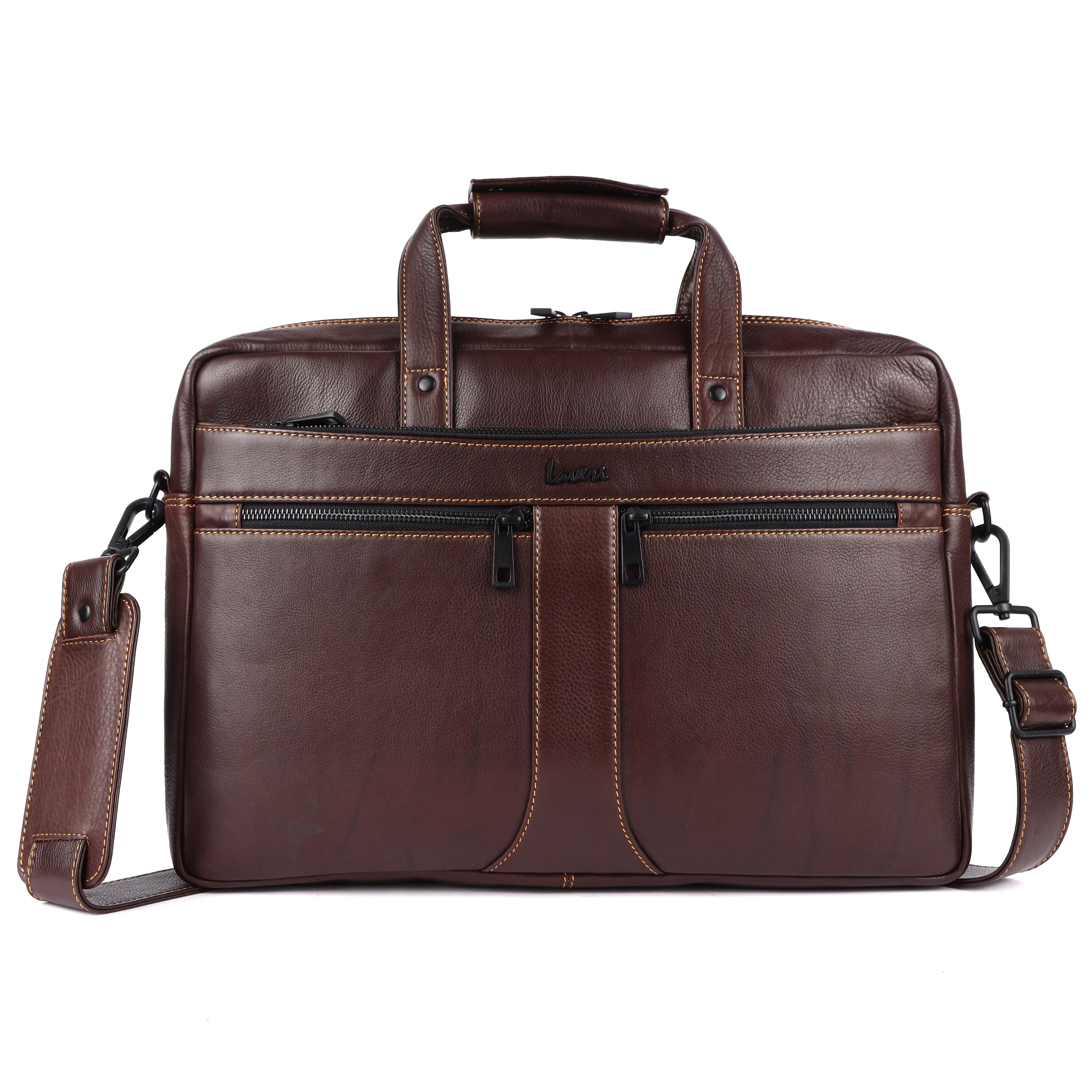 Laveri Genuine Leather Office Laptop Bag