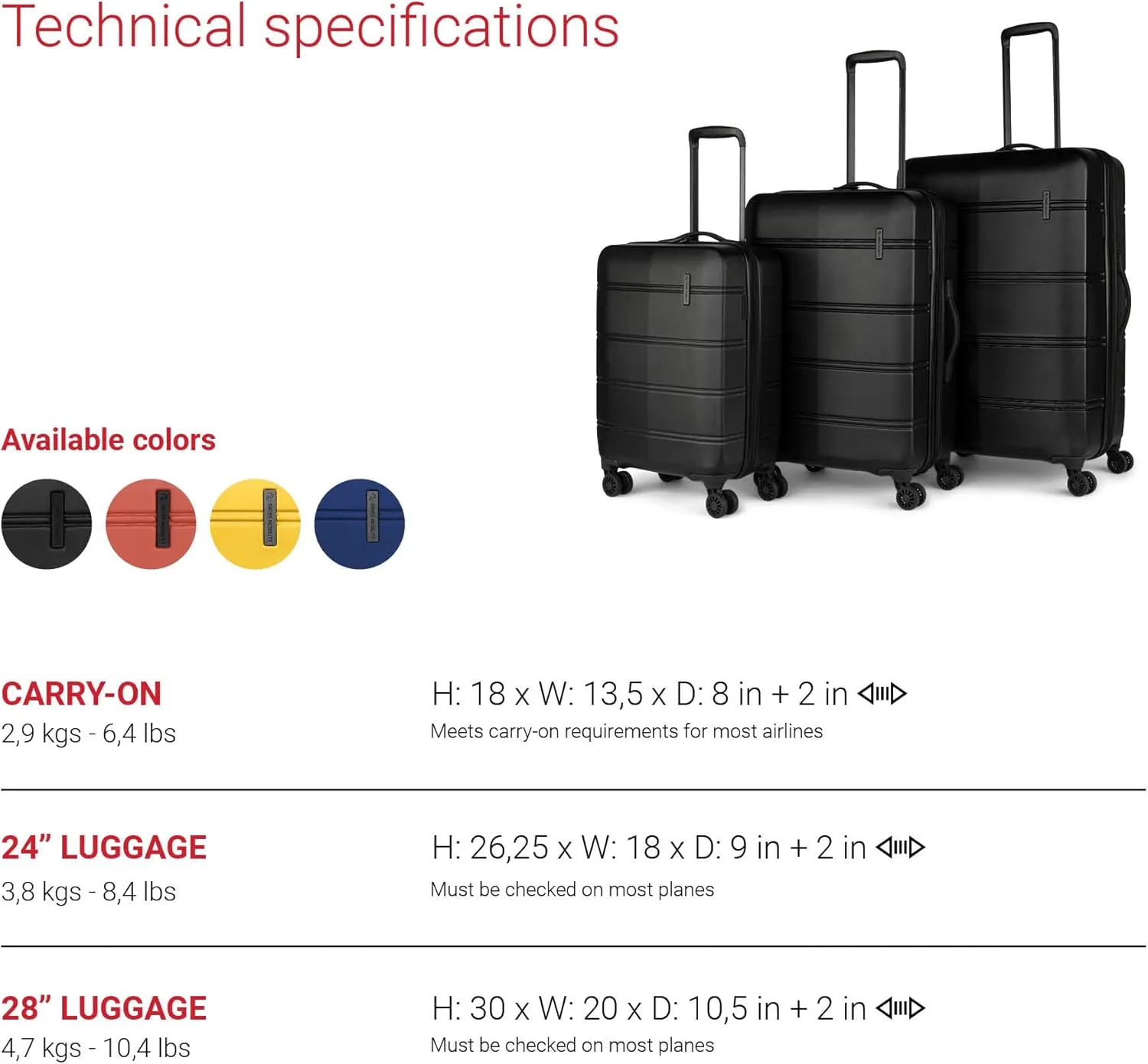 LAX Collection Hard Shell Spinner Carry On Luggage for Airplanes, Expandable Rolling Suitcase with 360-Degree Spinner Wheels, Retractable Handle, Airline Approved, 20 Inch, Black