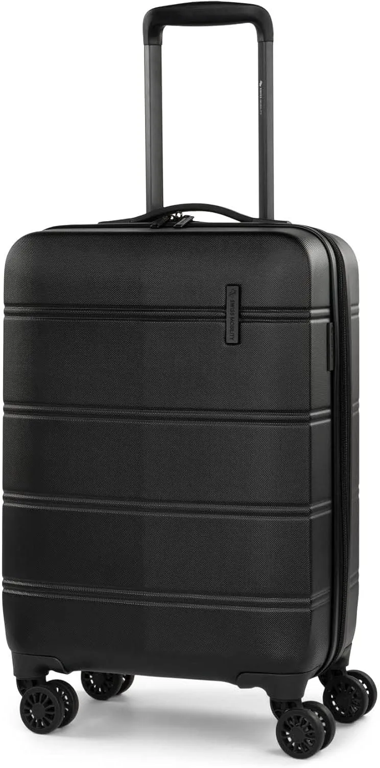 LAX Collection Hard Shell Spinner Carry On Luggage for Airplanes, Expandable Rolling Suitcase with 360-Degree Spinner Wheels, Retractable Handle, Airline Approved, 20 Inch, Black